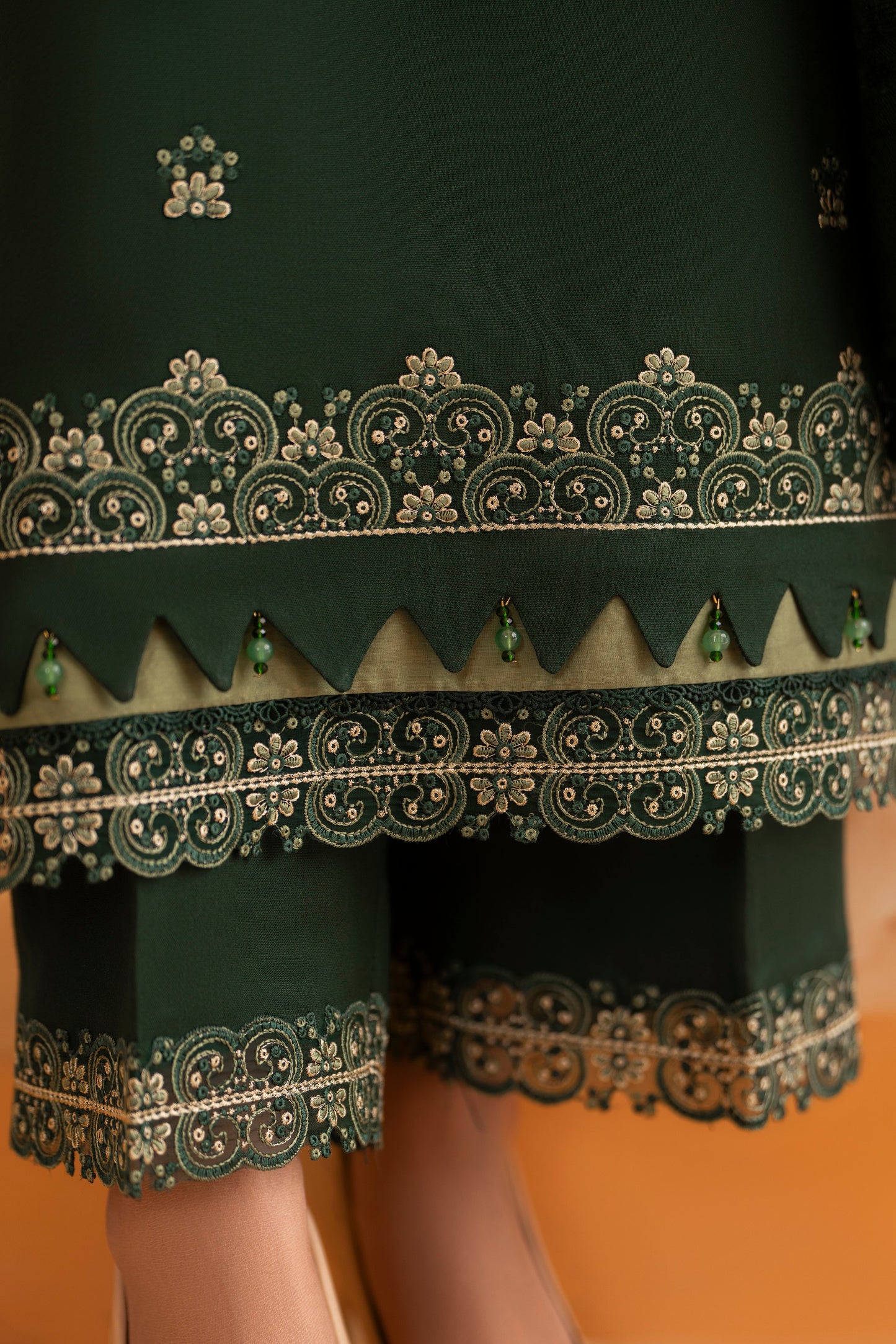 Graceful Eastern Dhanak Suit; 3-PC woolen dress with a fancy shawl, blending tradition and a modern winter finish