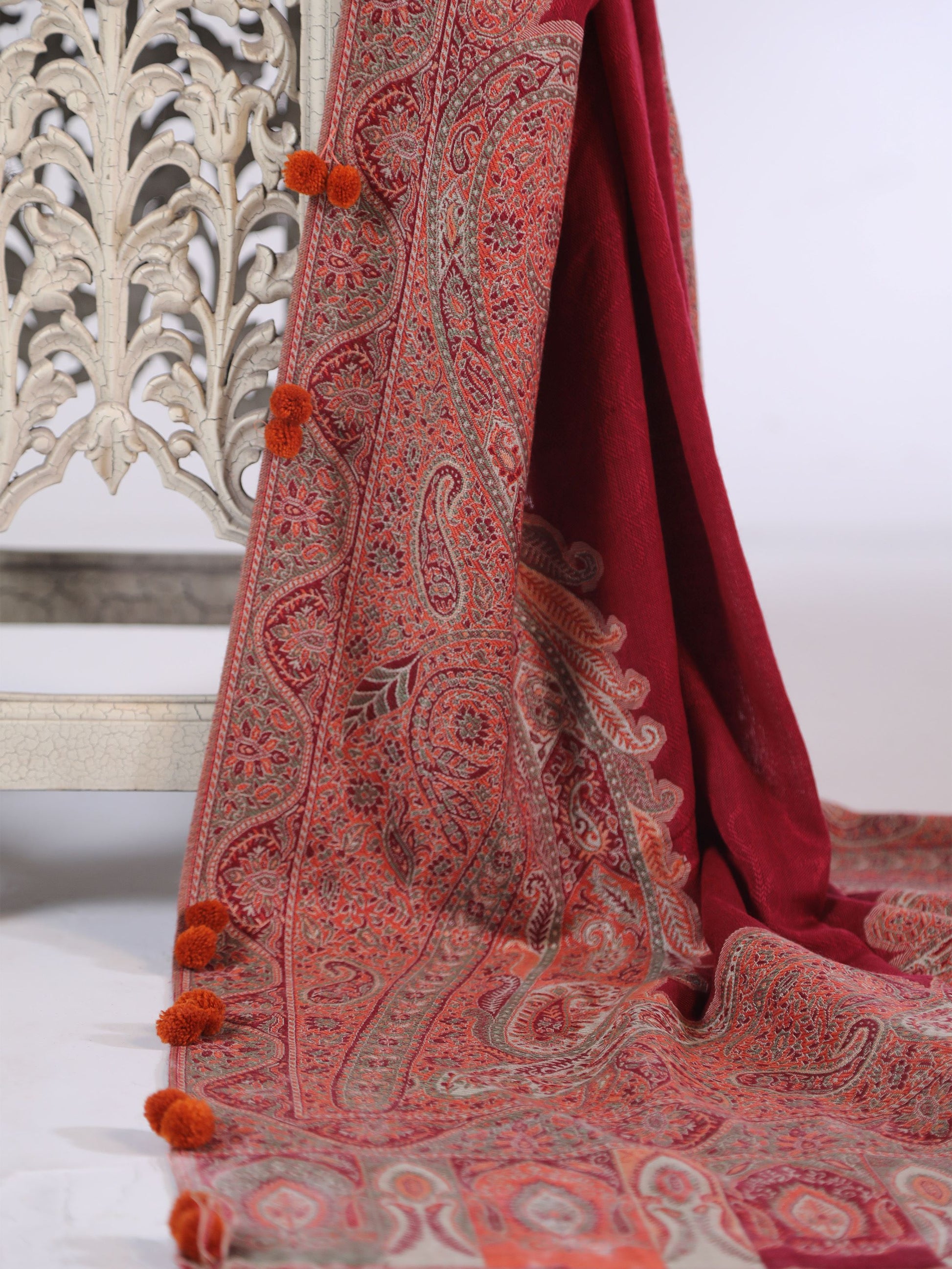 Lightweight handloom wool shawl