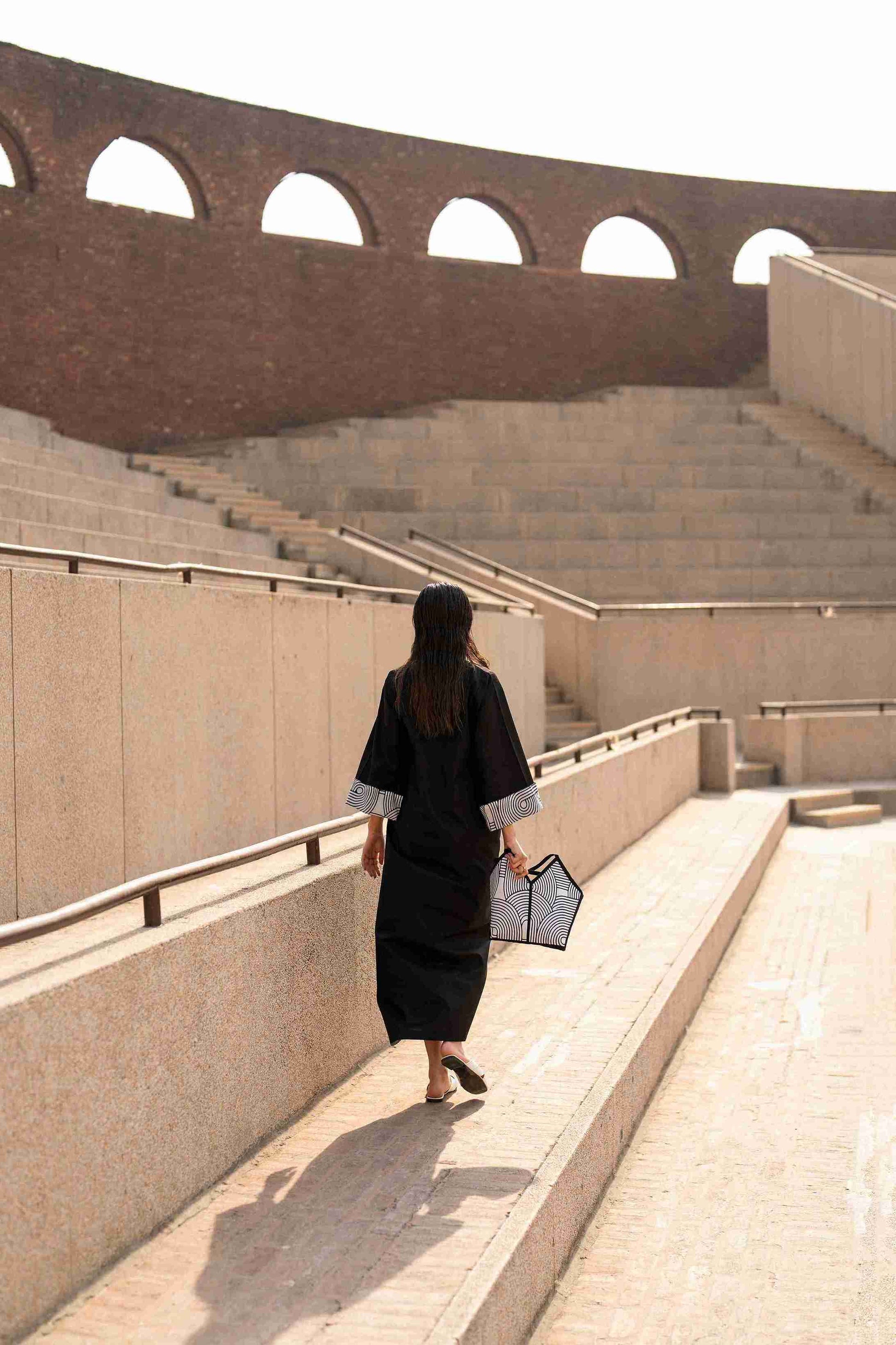 Fancy Jacquard kurta with bell sleeves styled with premium cotton trousers