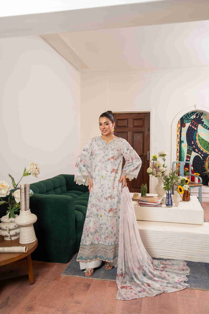 Summer dress in lawn fabric with fresh floral design