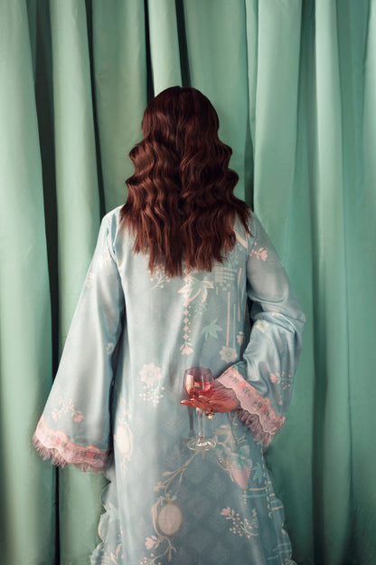 Luxury unstitched raw silk suit for women made with premium fabric for the shirt and trousers and paired with a flowing chiffon dupatta