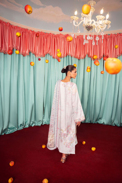 Luxury silk dress for women featuring premium raw silk fabric in an unstitched 3PC shirt and trouser set with a flowing chiffon dupatta, designed for weddings, parties, Eid, and formal Pakistani events