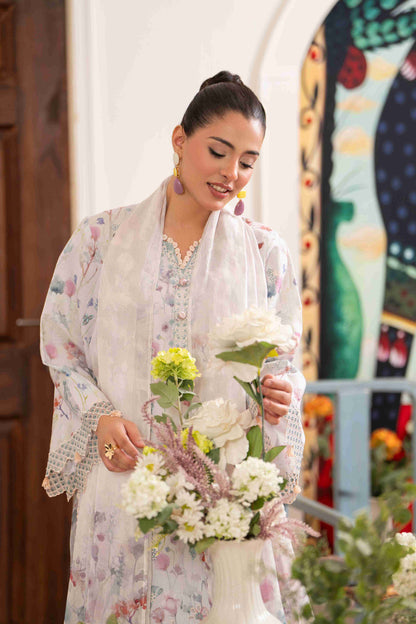 Designer summer lawn dress with chiffon dupatta