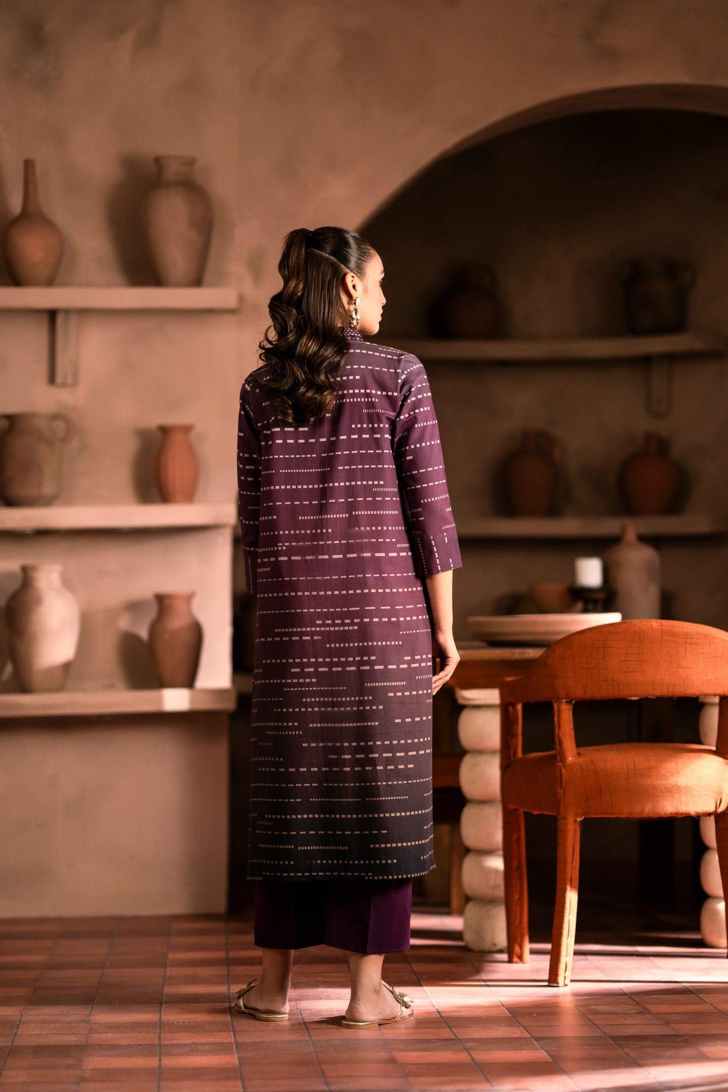 Girls’ winter khaddar formal suit crafted with printed kurta style