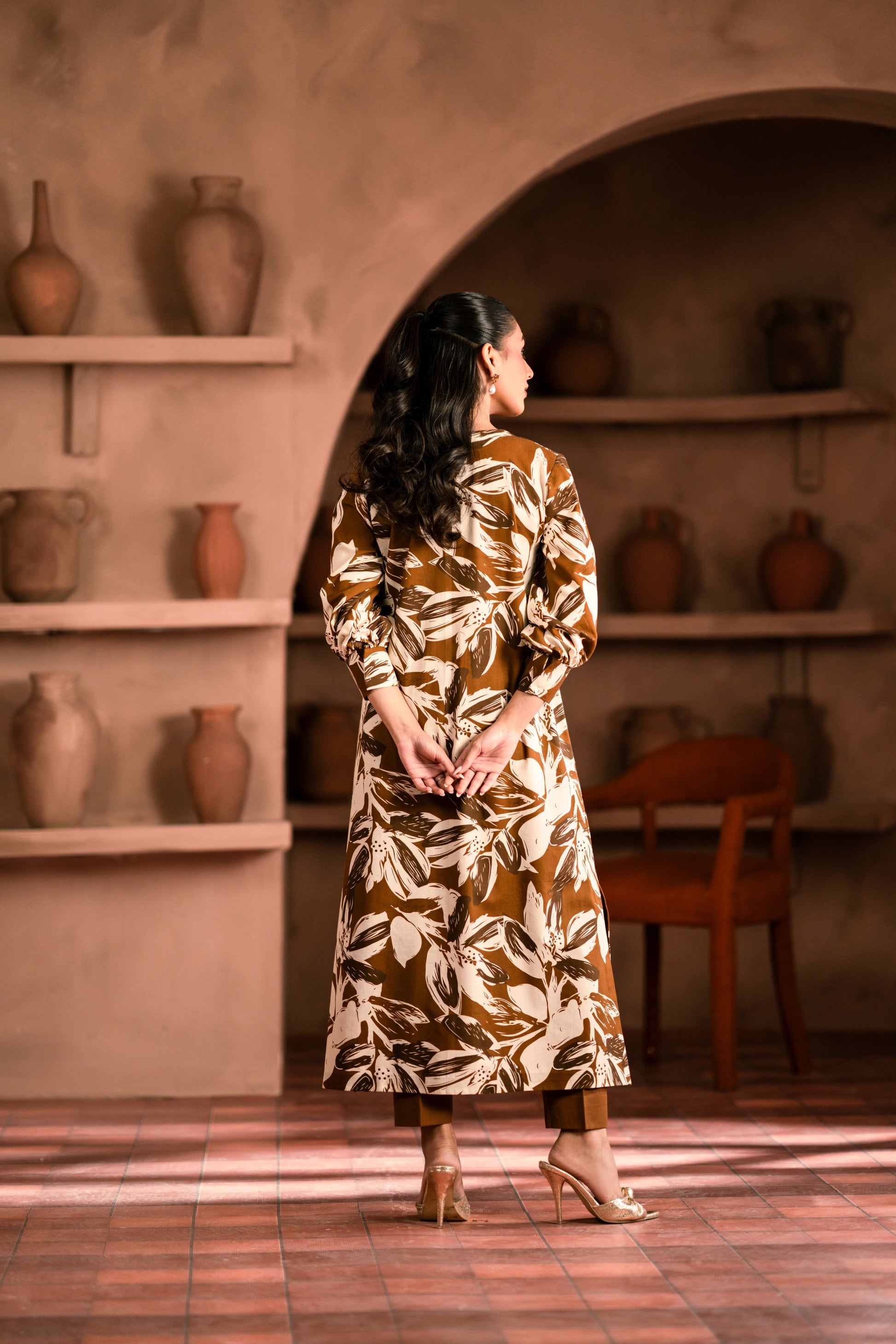 Ladies’ khaddar printed dress set for winter wardrobe