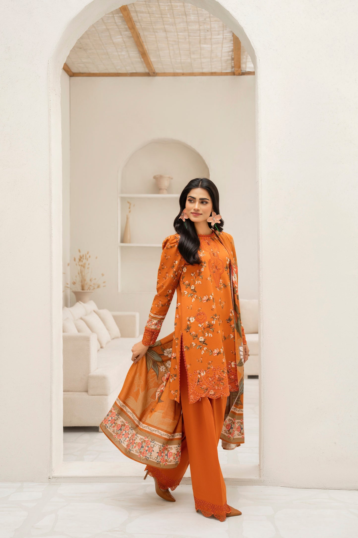 Beautiful embroidered khaddar winter outfit