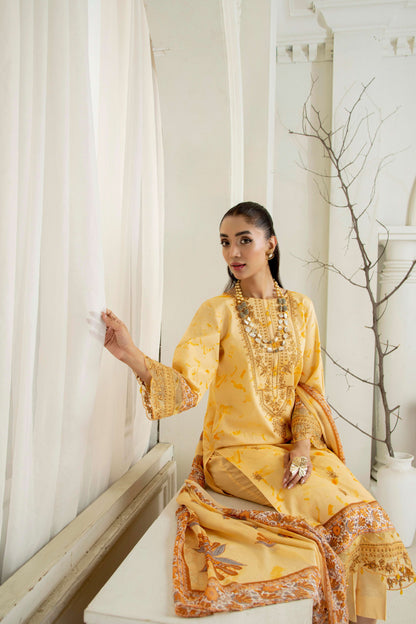 Embroidered lawn suit with matching dupatta