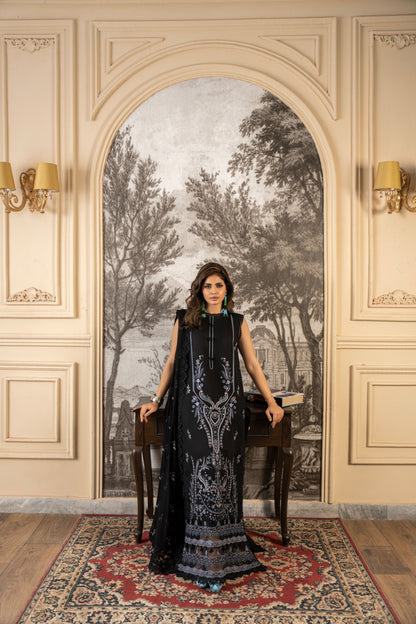 Pakistani unstitched outfit with embroidery for festive events