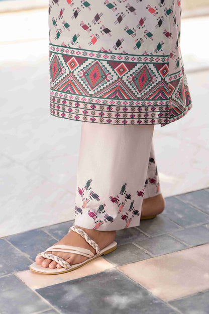 Premium embroidered shirt with chiffon dupatta and cotton trouser for eastern summer fashion