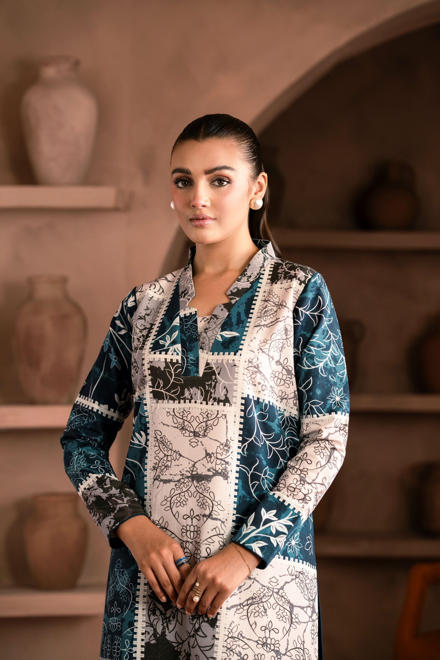 Girls’ khaddar winter collection outfit designed for parties