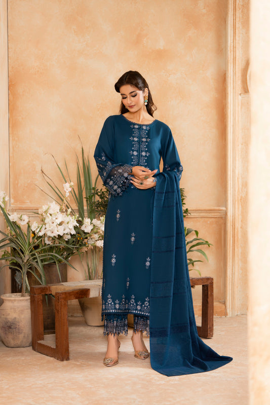Timeless Dhanak 3-Piece Suit; woolen winter dress, offering a modern finish and the warmth needed for cold weather