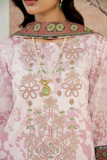 Classic embroidered lawn suit, three-piece set with dupatta