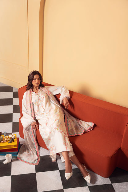 Traditional Pakistani silk suit featuring a premium unstitched 3PC raw silk shirt and trousers paired with a delicate chiffon dupatta, designed for authentic Eastern styling at weddings, Eid, parties, and formal events