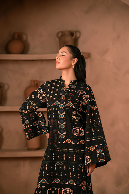 Party wear khaddar dress crafted with soft winter fabric