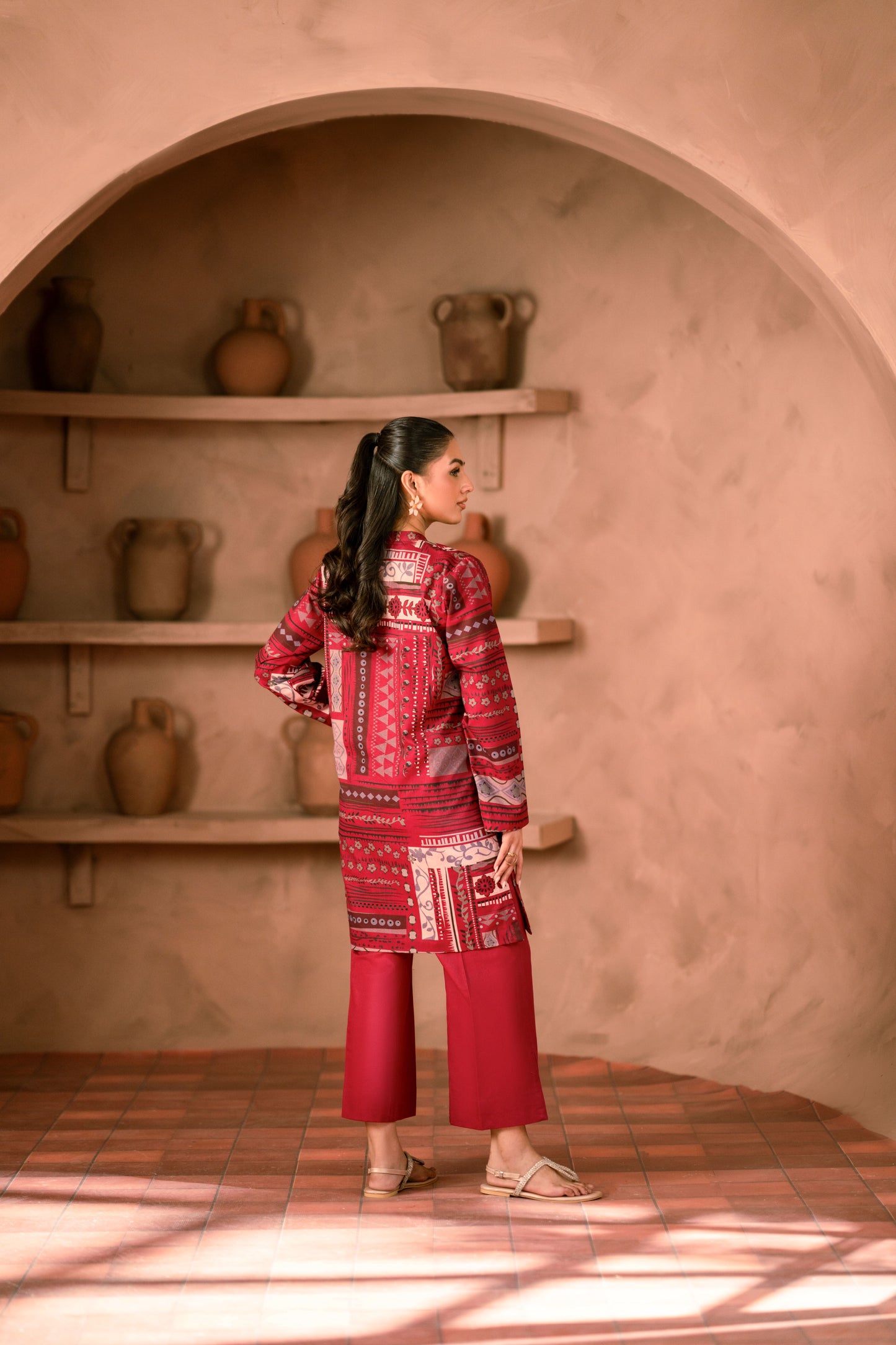 Stylish khaddar party wear suit for women