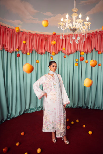 Trendy silk dress for girls featuring a premium unstitched 3PC raw silk shirt and trousers with a delicate chiffon dupatta, suitable for creating fashionable Pakistani looks for weddings and festive events