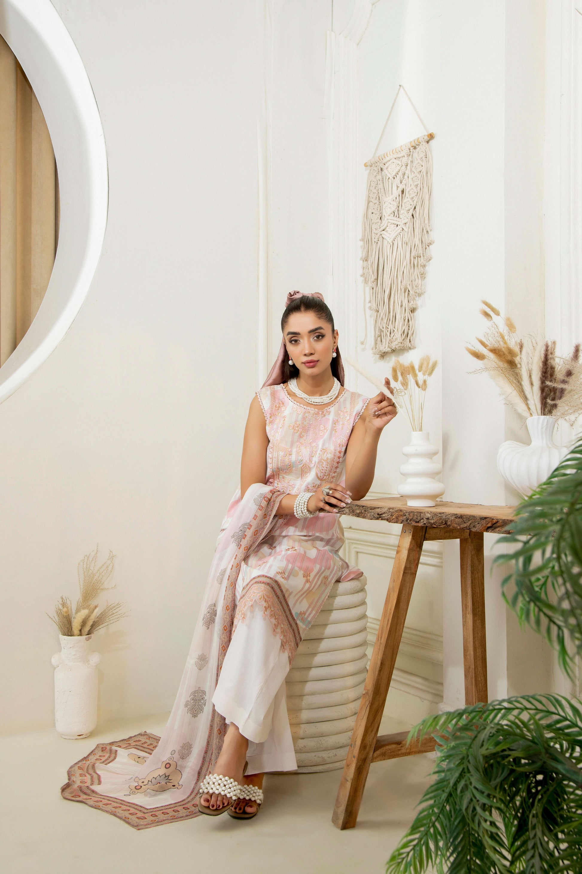  Embroidered lawn three piece outfit