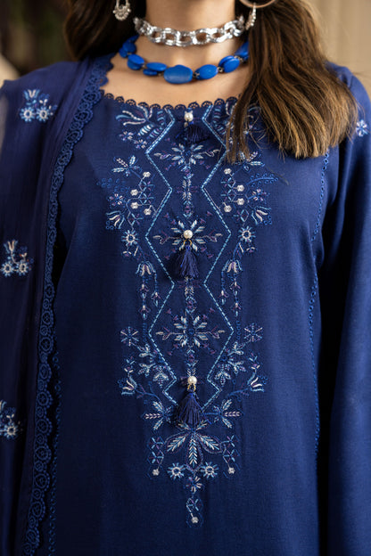 Elegant embroidered 3PC outfit with trouser