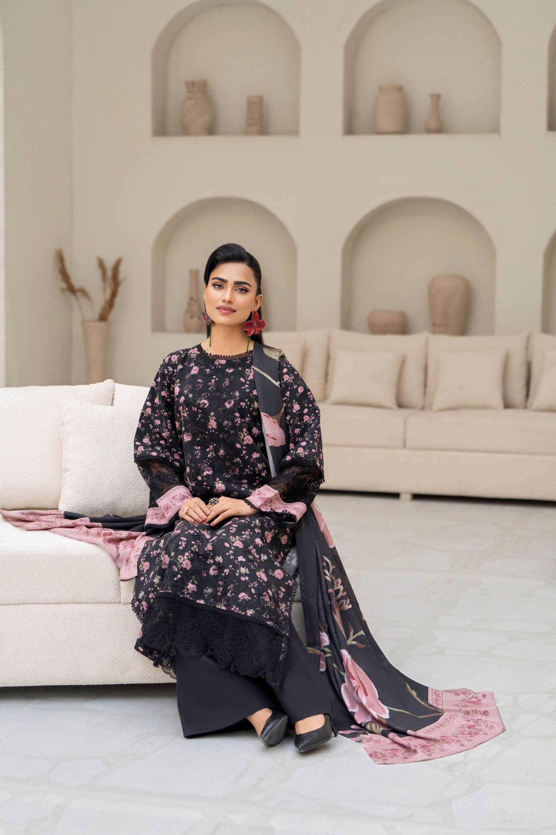 Graceful eastern winter 3PC outfit for casual wear