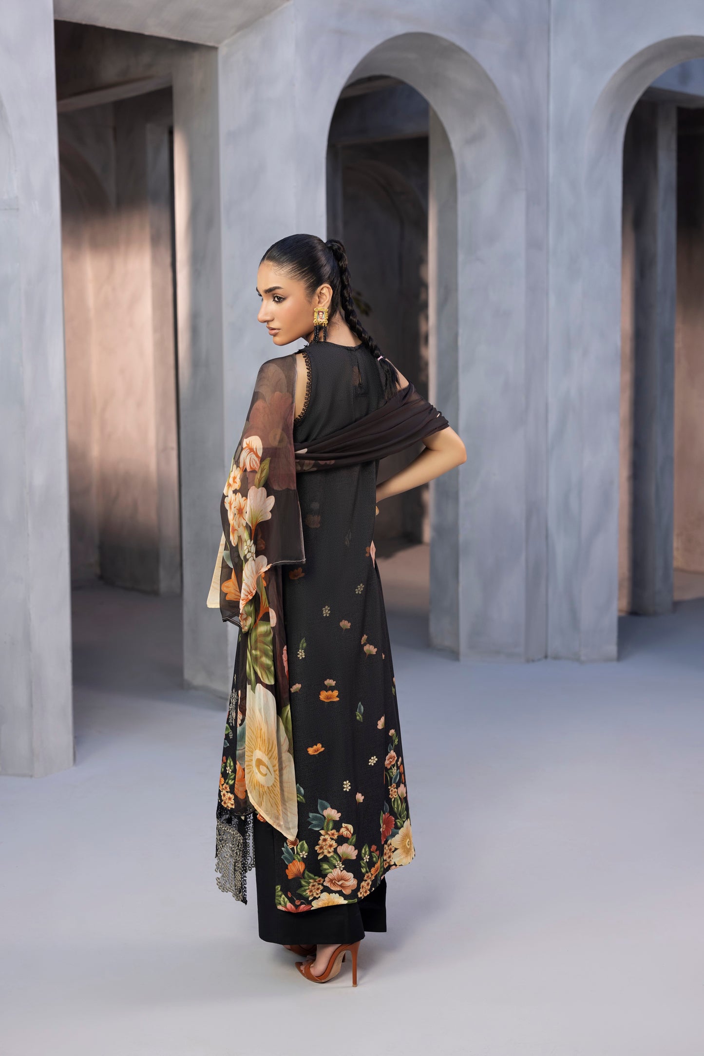 Embroidered Karandi winter outfit for elegant eastern looks