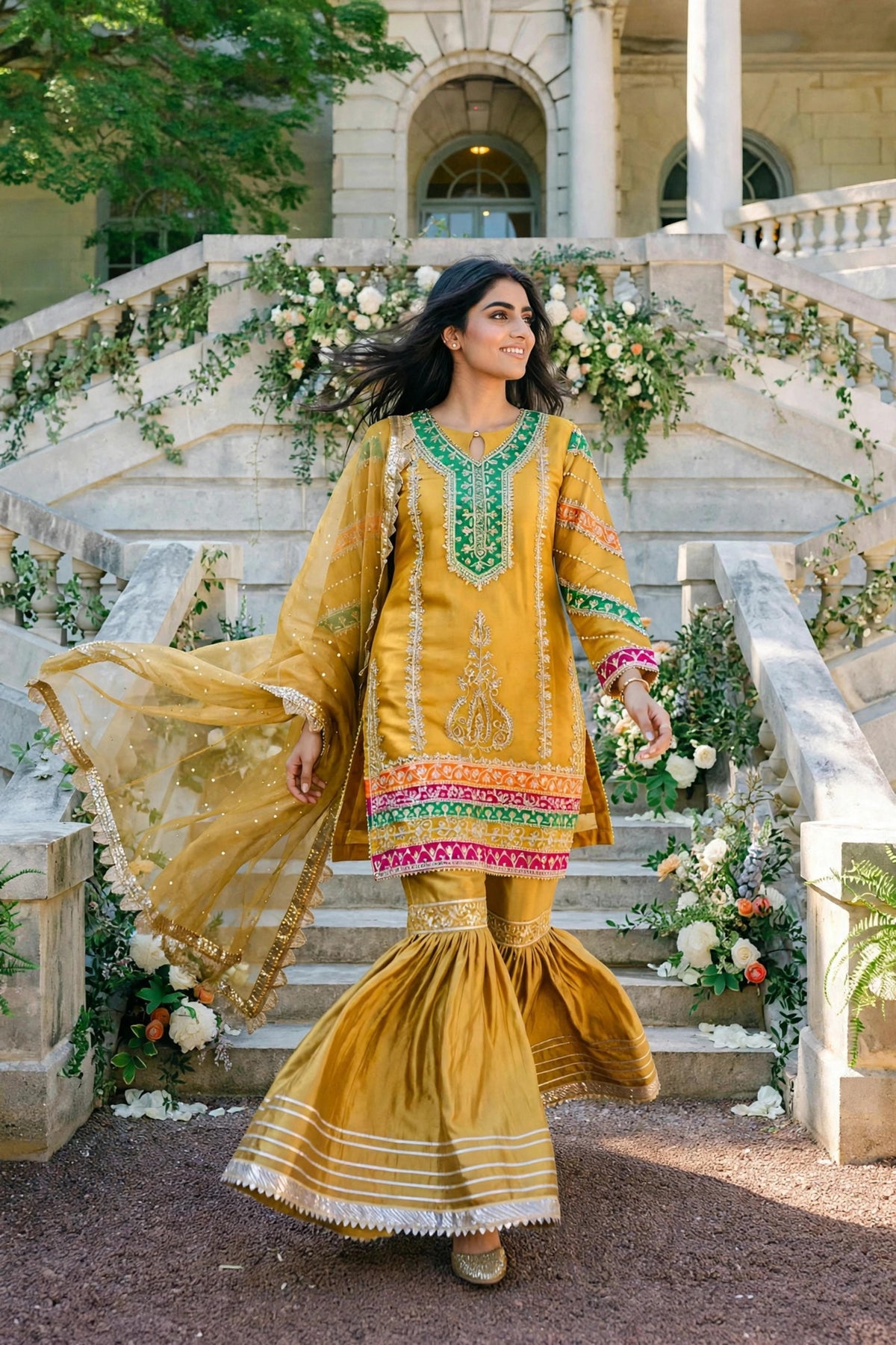 Luxury 3PC Embroidered Organza Suit | RE-04