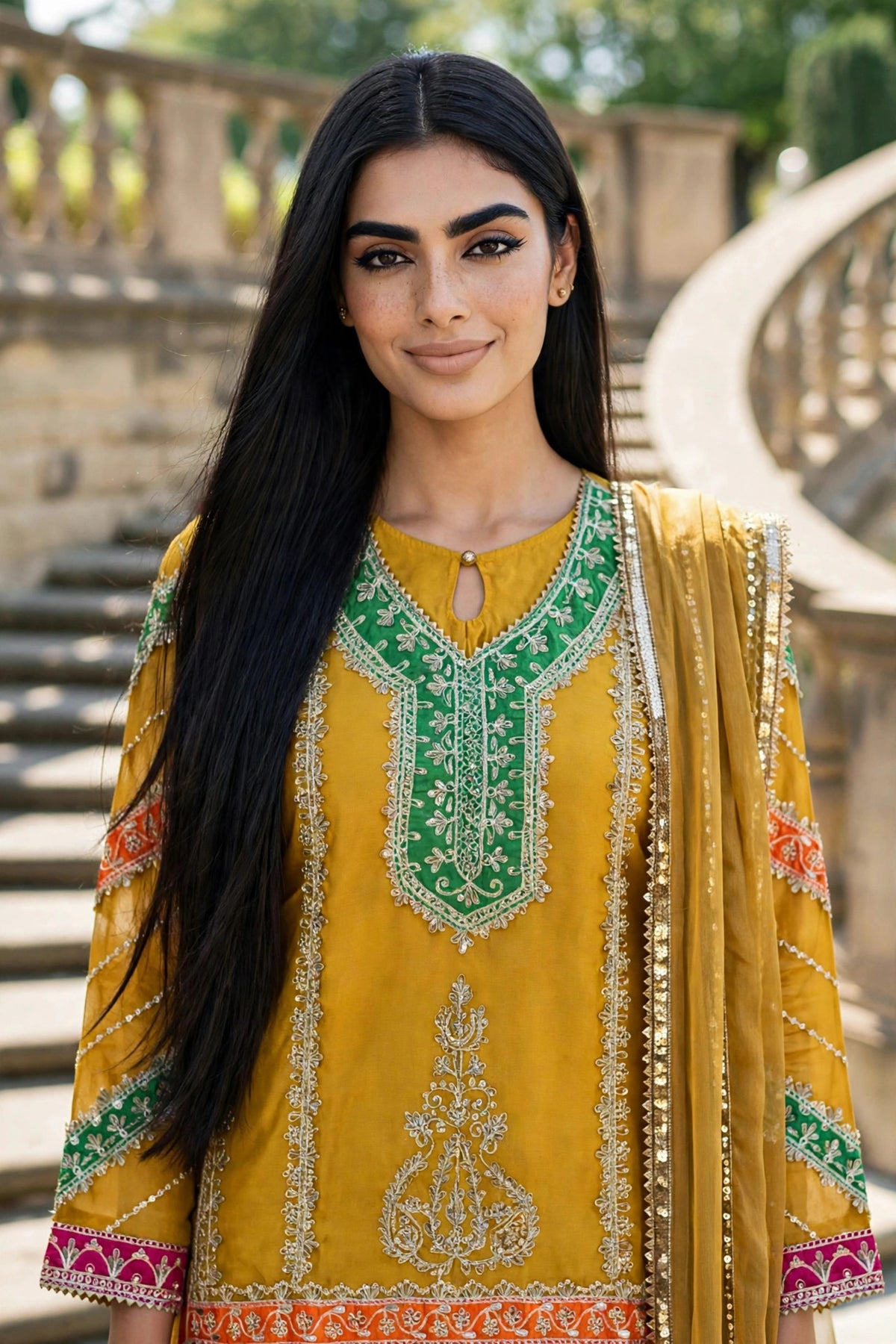 Luxury 3PC Embroidered Organza Suit | RE-04